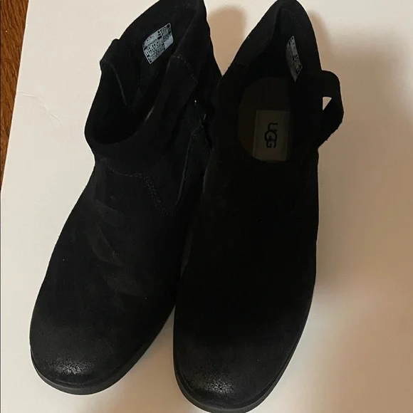 UGG Black Suede Zipper Boots - Picture 2 of 5